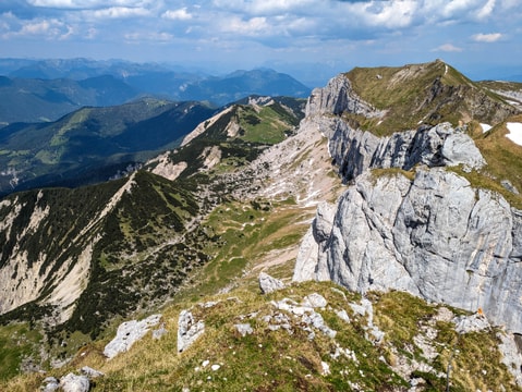 The end of Seekarlspitze via ferrata and valley bellow