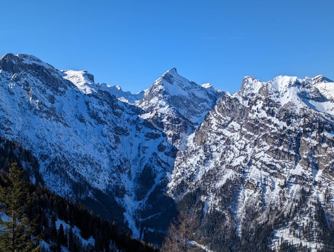 First spikey peaks of Karwendel dominated by Sonnjoch