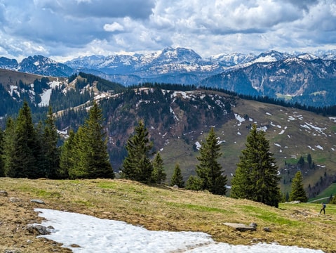 Mountains covered in snow with Risserkogel dominating the horizon