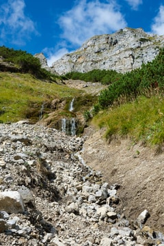 Trail down from Gamsjoch that follows a small creek
